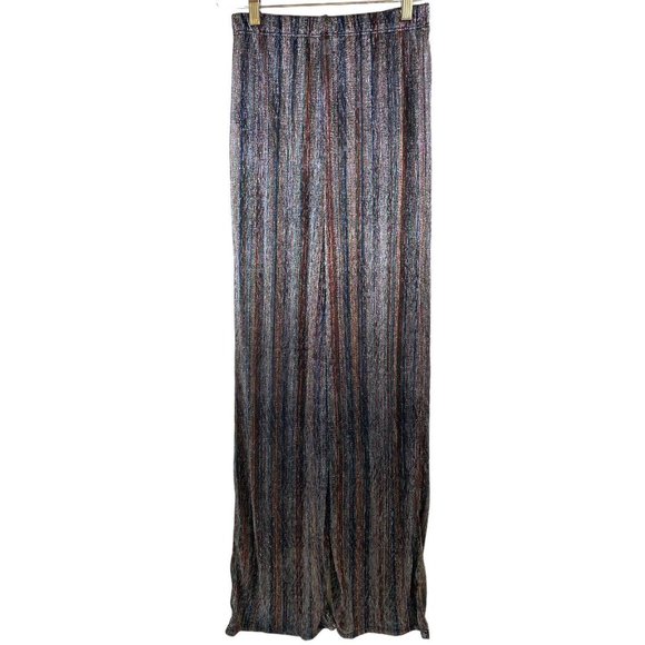 Topshop Pants Women Size 4-6 US Sheer Metallic Mesh Pull On Wide Leg Party Glam - Picture 3 of 11